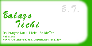 balazs tichi business card